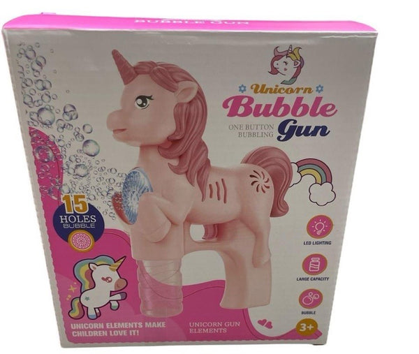 Pistola de burbujas diseño unicornio